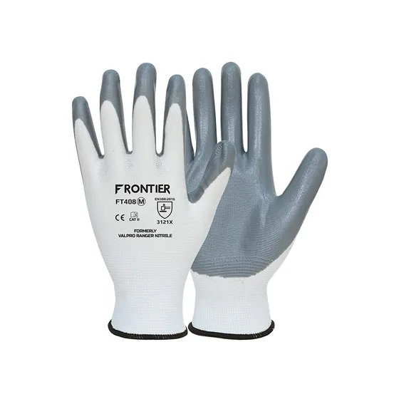 Karam Frontier Nitrile Palm Coated Gloves, 13 Gauge Polyester