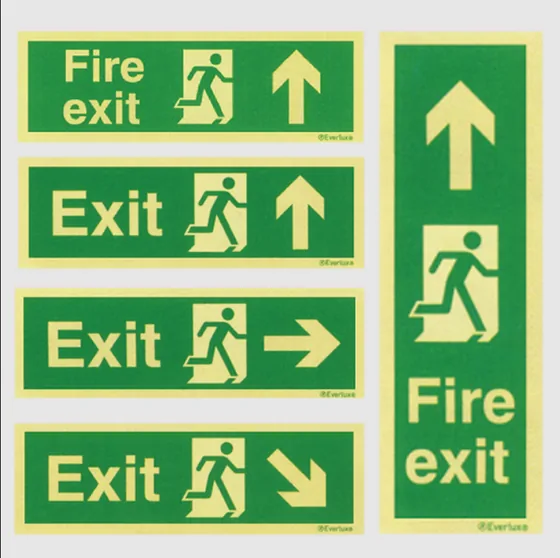 Ceasefire SEE Photoluminescent Exit Signs and Marking Strips