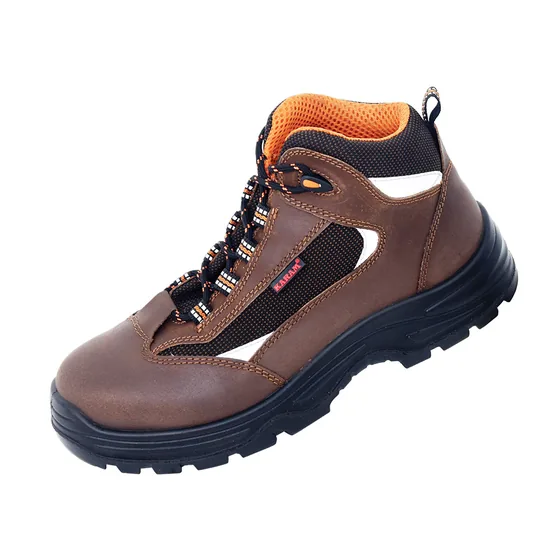Karam FS65RO Executive Ankle Brown Leather Safety Shoes, Nitrile Sole