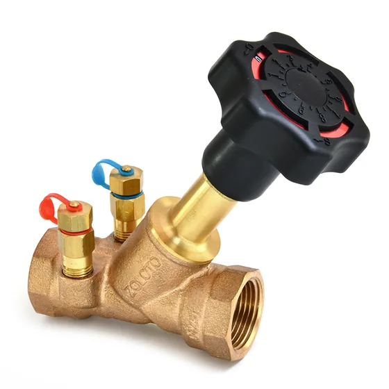 Zoloto Bronze Double Regulating Balancing Valve with Test Cocks, Screwed, PN 16 (1087)