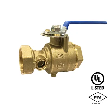 HD Fire Test and Drain Valve, Brass, UL Listed and FM Approved