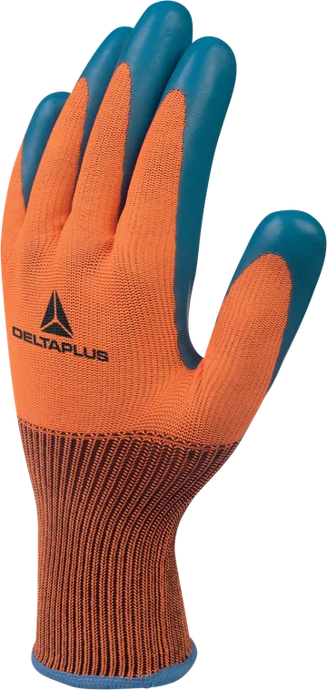 Delta Plus VE733 Polyester Gloves, Embossed Latex Coated