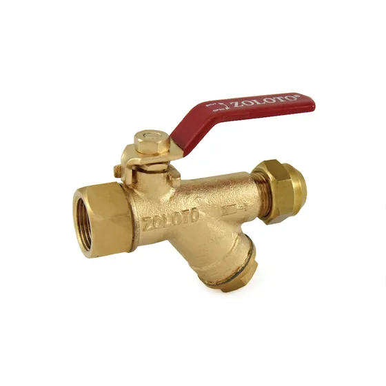 Zoloto Bronze Ball Valve with Integral Strainer and Flare Nut (1085A)