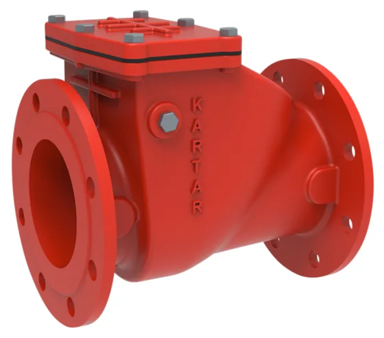 Kartar Valves Red DI Swing Non Return Valve, Rubber Seat, PN 16, IS 5312 (K-940)