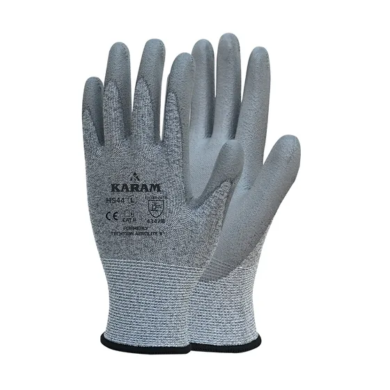 Karam HPPE and Glass Fibre Cut Resistant Gloves with PU Palm