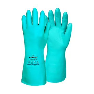 Karam Green Nitrile Chemical Gloves, Type A