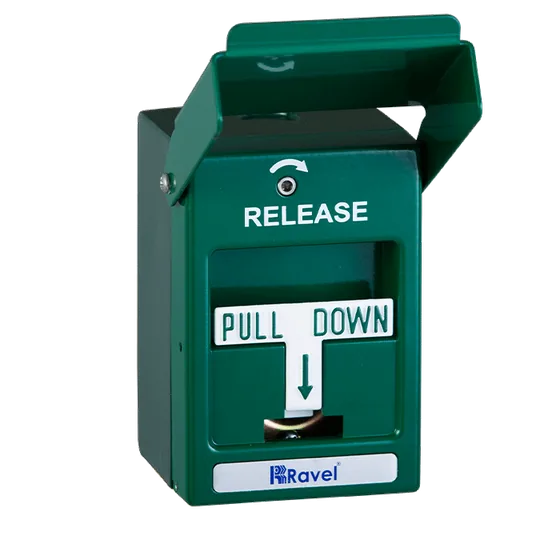 Ravel Dual Action Manual Pull Station, Green or Yellow
