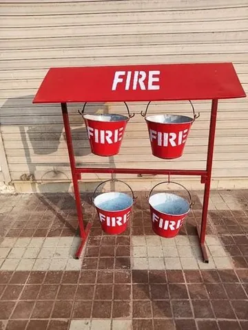 Balaji Fire Safety Fire Bucket Stand, 4 Buckets
