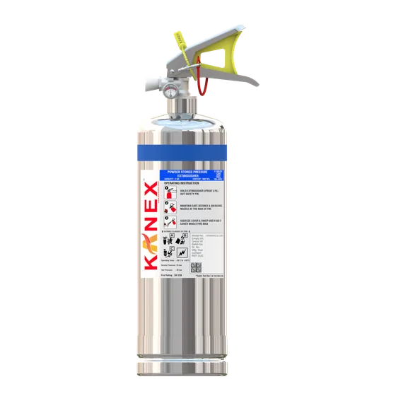 Kanex ABC Fire Extinguisher, MAP 90 Stored Pressure, Stainless Steel Body (HQ series)
