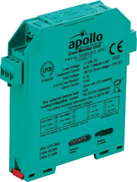 Apollo XP95 DIN-Rail Zone Monitor Module, Isolating