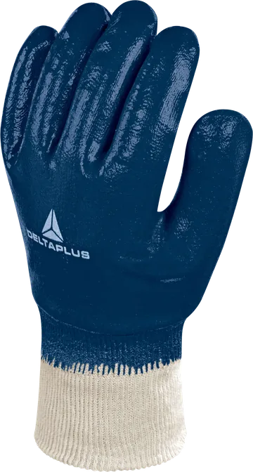 Delta Plus NI155 Nitrile Gloves, Knitted Wrist, Fully Coated