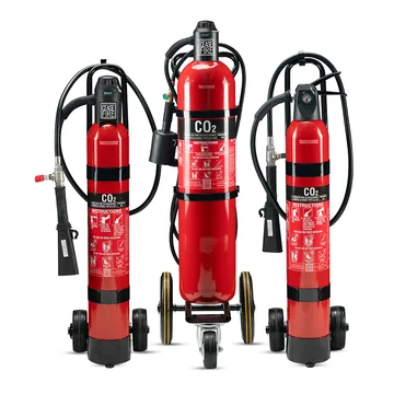 Ceasefire CO2 Fire Extinguisher, 6.5 kg and 22.5 kg, Squeeze Grip and Wheeled (BIS)