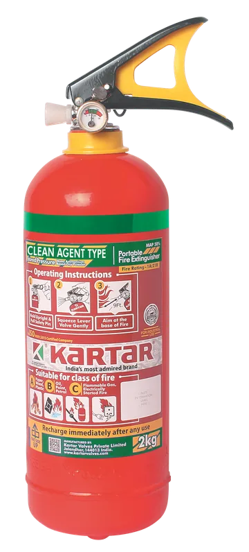 Kartar Valves Clean Agent Fire Extinguisher, 2 kg