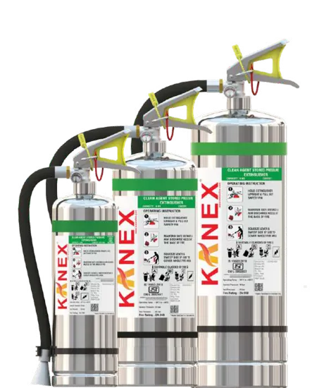 Kanex Clean Agent Fire Extinguisher, FK-5-1-12 Fluoroketone, Stainless Steel Body (HQ series)