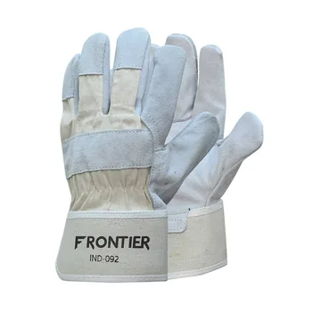 Karam Frontier Split Leather Gloves, Single Palm, Rubberised Cuff
