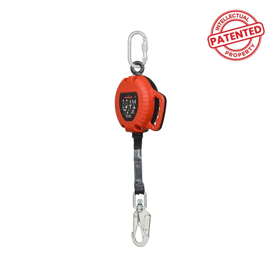 Karam Retractable Webbing Block, 20 kN Polyester Webbing, Load Indicator Hook