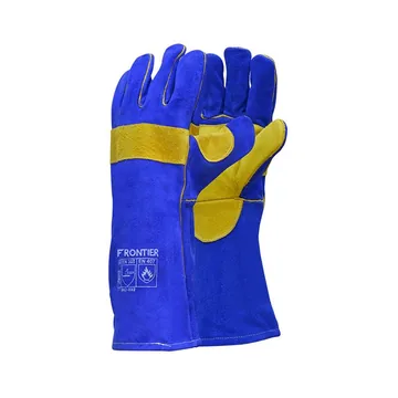 Karam Frontier Double Palm Leather Welding Gloves, Para-Aramid Stitched