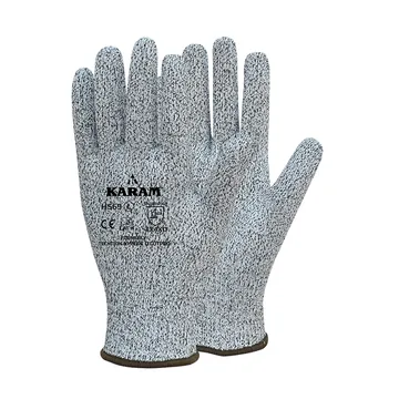 Karam HPPE and Glass Fibre Knitted Cut Resistant Gloves