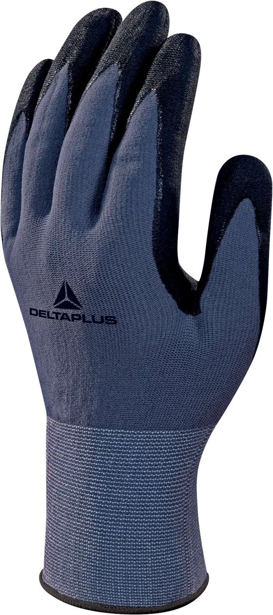 Delta Plus VE726 Gloves, Nitrile and PU Coated, Gauge 15