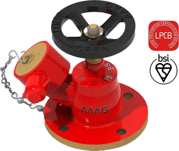 Aaag Wet Riser Landing Valve G-104, BS 5041-1, LPCB Approved, Bronze, Flanged Inlet