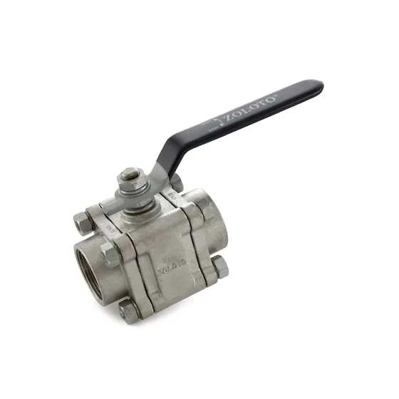 Zoloto SS 304 (CF8) Three Piece Ball Valve, Class 150, Screwed (1081)